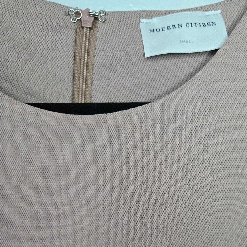 Modern Citizen Wide Leg Jumpsuit Taupe Belted Minimalist Short Sleeve Small - Picture 3 of 8